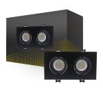 Spot Duo Schwarz | Ausschnitt 155x75mm - IP22 - GU10 Fitting