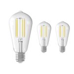 Lot 3x Calex Smart Tuya Wifi E27 Edison Filament 7W 806lm - 818-830 Accordable Blanc | Dimmable - Remplacement 60W