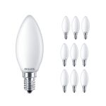 Lot 10x Philips Corepro LED Bougie E14 Dépolie 4.3W 470lm - 827  | Remplacement 40W