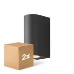 Pack duo D'Lite Applique Murale Vossem Aluminium Noir | Convient pour 2x GU10